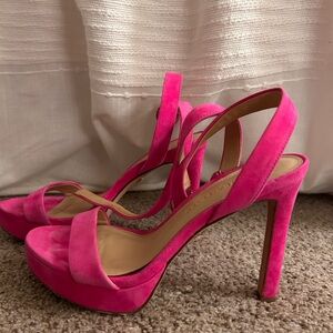 Veronica Beard Fuchsia Suede Heels
